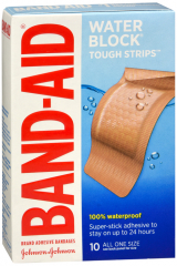 BAND AID TOUGH STRIPS WTRPRF XL 10CT
