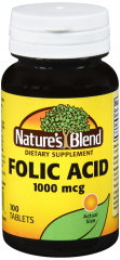 FOLIC ACID 1000MCG TAB 100CT NAT BLEND