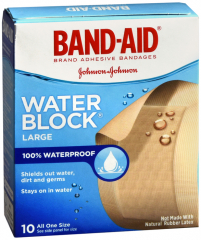 BAND AID WATER BLOCK+ LARGE 10CT