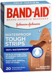 BAND AID TOUGH STRIPS WTRPRF ASST 20CT