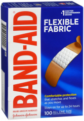 BAND AID FLEXIBLE FABRIC 1SZ 100CT
