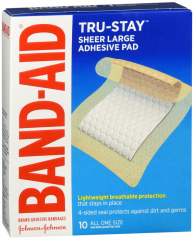 BAND AID COMFORT-FLEX ADHSVE PAD LG 10CT