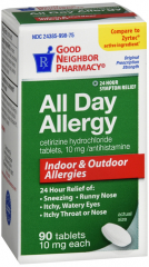 GNP ALLERGY 10MG CETIR TAB 90
