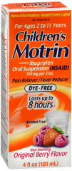 MOTRIN CHILD SUSPENSION DYE FR BERRY 4OZ