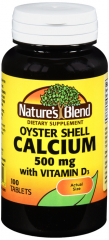 CALCIUM OYST+D 500MG TAB 100CT NAT BLEND