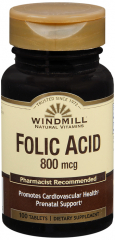 FOLIC ACID 800MCG TABLET 100CT WINDML
