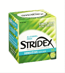 STRIDEX SENSITVE SKIN ALOE MILD PAD 55CT