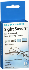 SIGHT SAVERS LENS PREMOIST TISSUE 16CT
