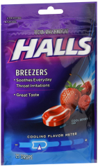 HALLS BREEZERS BAG COOL BERRY 25CT