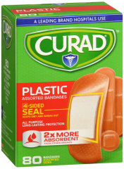 CURAD BANDAGE PLASTIC ASST 80CT
