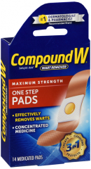 COMPOUND W ONE STEP PAD 14CT