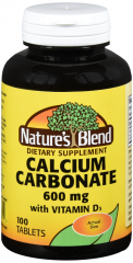 CALCIUM CARB+D 600MG TAB 100CT NAT BLEND