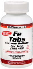 FERROUS SULF 325MG TABLET 300CT WINDML