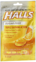 HALLS SUGAR FREE BAG HONEY LEMON 25CT