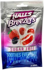 HALLS BREEZERS BAG S/F COOL BERRY 20CT