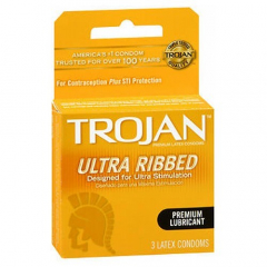 TROJAN ULTRA RIBBED CONDOM 3CT