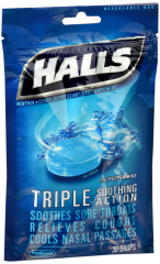 HALLS BAG ICE PEPPERMINT 30CT