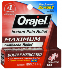 ORAJEL 3X MEDICATED ORAL PAIN GEL 0.25OZ