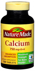 CALCIUM+D/K 700MG TABLET 100CT NAT MADE