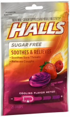 HALLS SUGAR FREE BAG HONEY BERRY 25CT