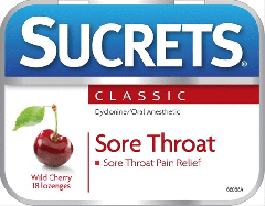 SUCRETS LOZENGE BOX CHERRY 18CT