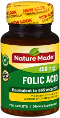 FOLIC ACID 400MCG TAB 250CT NAT MADE