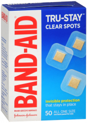 BAND AID COMFORT-FLEX CLEAR SPOTS 50CT