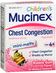 MUCINEX KIDS MINIMELT BUBBLE GUM 12CT