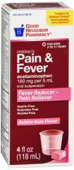 GNP PAIN RELIEF CHLD BBGM 160MG SUSP 4OZ
