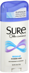 SURE A/P INV SOLID REGULAR SCENT 2.6OZ