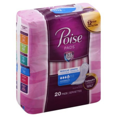 POISE PAD MODERATE XABS 6X20CT
