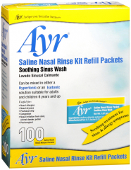 AYR SALINE NASAL RINSE REFILL PKT 100CT