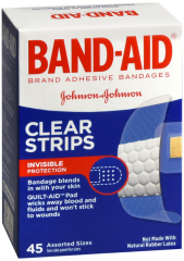 BAND AID COMFORT-FLEX CLEAR ASST 45CT
