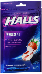 HALLS BREEZERS BAG CREAMY STRWBERRY 25CT