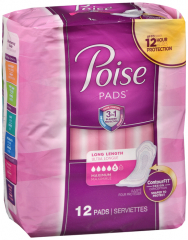 POISE PAD MAXIMUM SIDE SHIELD 6X12CT