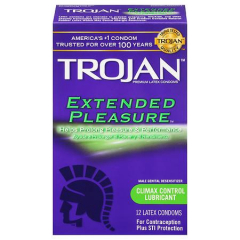 TROJAN EXTENDED PLEASURE CONDOM 12CT
