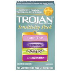 TROJAN SENSITIVITY PACK ASST CONDOM 10CT