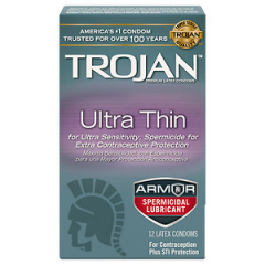 TROJAN ULTRA THIN SPRMICID CONDOM 12CT