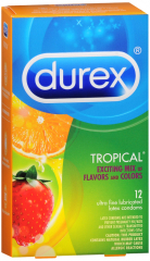 DUREX TROPICAL FLAVORS ASST CONDOM 12CT