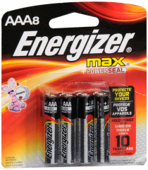 ENERGIZER MAX ALK AAA E92BP8 8PK