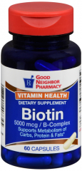 GNP BIOTIN 5000 MCG CAP 60