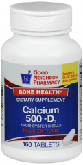 GNP CALCIUM+D 500 MG TAB 160