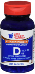 GNP VIT D 1000 IU TAB 200