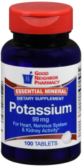 GNP POTASSIUM 99 MG TAB 100