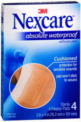 NEXCARE ADHSIV PAD WTRPRF 3"X4" 4CT