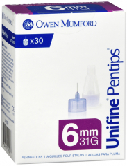 UNIFINE PENTIPS 6MM X 31G 30CT