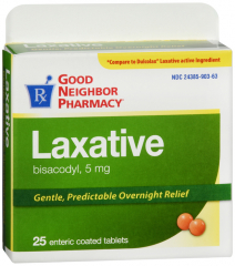 GNP BISACODYL LAXATIVE 5MG TAB 25CT