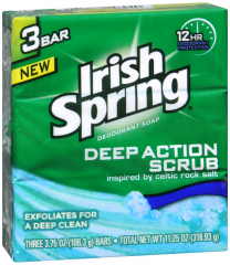 IRISH SPRING BAR CLEAN SCRUB 3X3.75OZ
