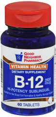 GNP VIT B-12 2500 MCG SL TAB 60