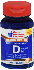 GNP VIT D-400 CHEW ORANGE TAB 100